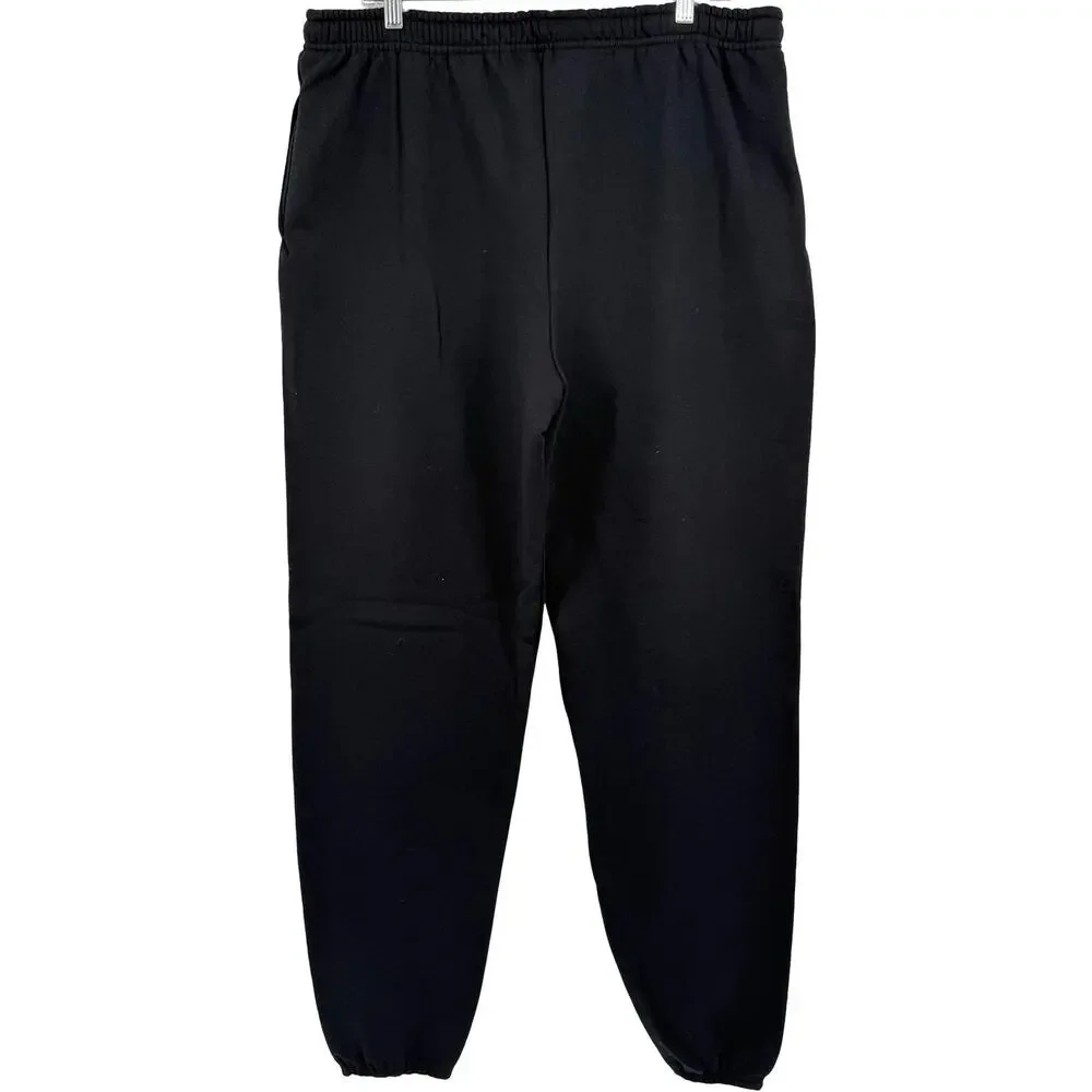 Vintage 90s y2k Men's Black Russell Athletic Baggy Fleece Sweatpants Joggers XXL